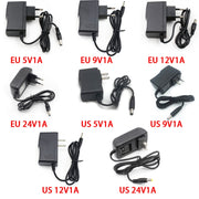 100-240V AC to DC Power Charger Adapter 5V 9V 12V 24V 1A 5.5mmx2.5mm (12V 1A EU Plug)