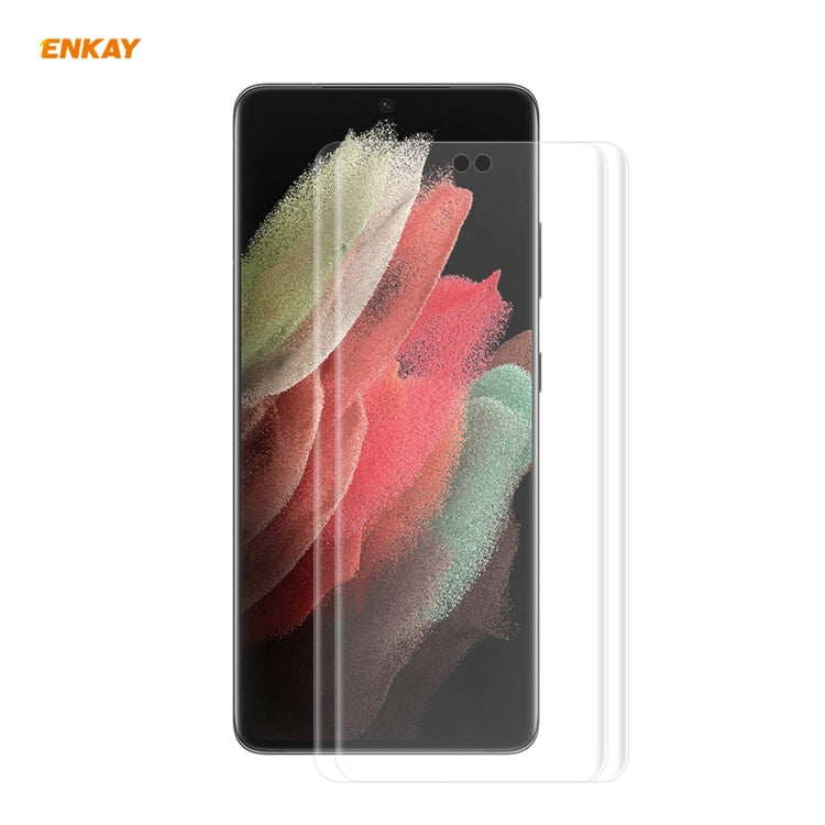 2 PCS For Samsung Galaxy S21 Ultra 5G ENKAY Hat-Prince 3D Full Screen PET Curved Hot Bending HD Screen Protector Soft Film(Transparent) - For Samsung by ENKAY | Online Shopping South Africa | PMC TechLife | Buy Now Pay Later Mobicred