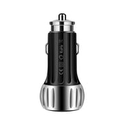 YSY-310QC18W QC3.0 Dual Port USB Car Charger for Apple / Huawei / Samsung / Xiaomi(Black)