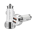 YSY-310QC18W QC3.0 Dual Port USB Car Charger for Apple / Huawei / Samsung / Xiaomi(White) - Car Charger by PMC TechLife | Online Shopping South Africa | PMC TechLife