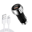 YSY-310QC18W QC3.0 Dual Port USB Car Charger + 3A USB to 8 Pin Data Cable, Cable Length: 1m(Black) - Car Charger by PMC TechLife | Online Shopping South Africa | PMC TechLife