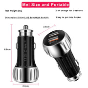 YSY-310QC18W QC3.0 Dual Port USB Car Charger + 3A USB to 8 Pin Data Cable, Cable Length: 1m(White)
