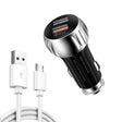 YSY-310QC18W QC3.0 Dual Port USB Car Charger + 3A USB to Micro USB Data Cable, Cable Length: 1m(Black) - Car Charger by PMC TechLife | Online Shopping South Africa | PMC TechLife