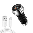 YSY-310QC18W QC3.0 Dual Port USB Car Charger + 3A USB to USB-C / Type-C Data Cable, Cable Length: 1m(Black) - Car Charger by PMC TechLife | Online Shopping South Africa | PMC TechLife