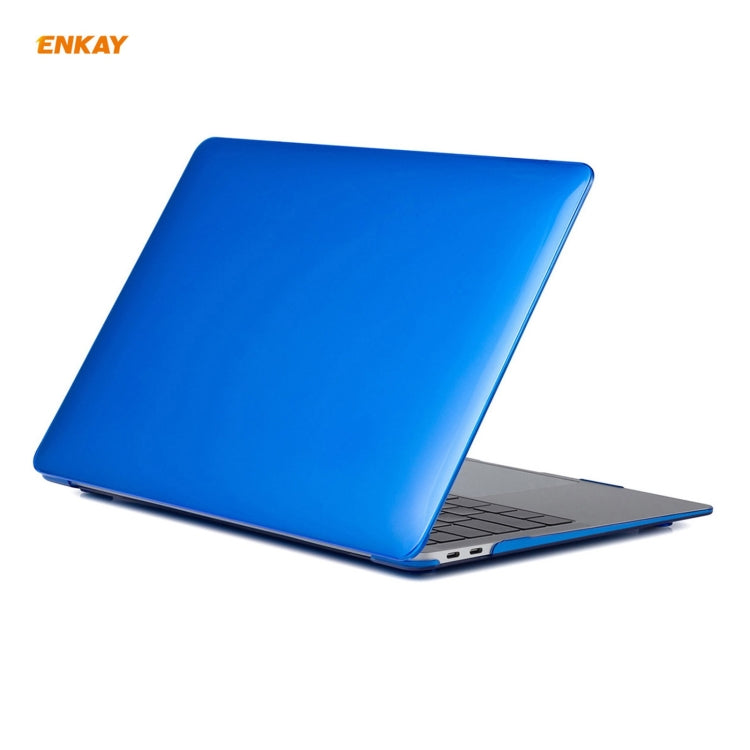 For MacBook Air 13.3 inch A2179 & A2337 2020 ENKAY 3 in 1 Crystal Laptop Protective Case + US Version TPU Keyboard Film + Anti-dust Plugs Set(Dark Blue)
