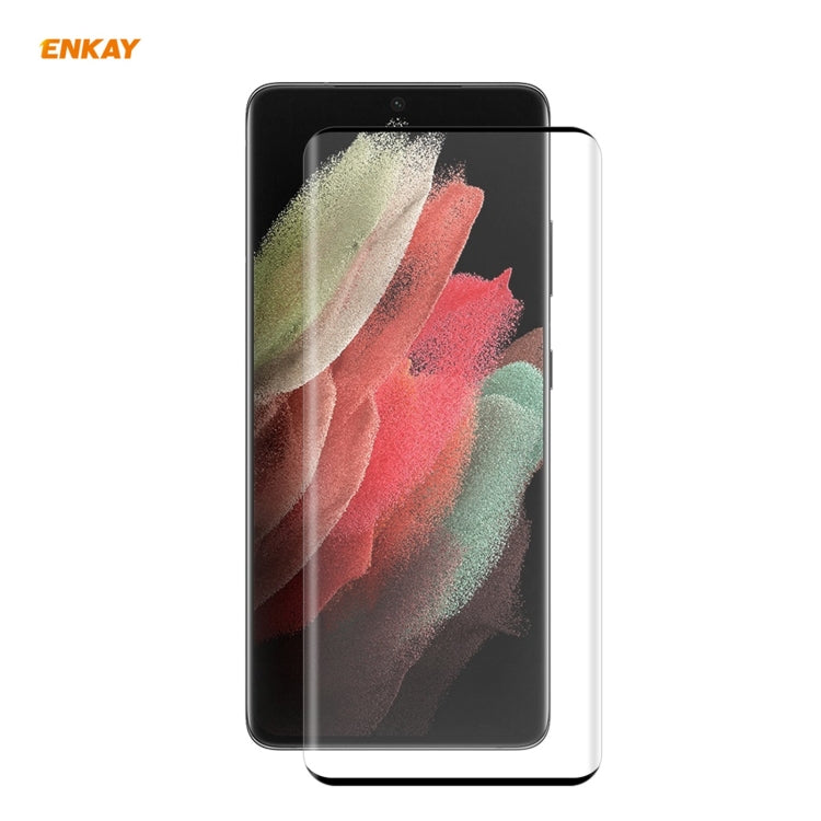 For Samsung Galaxy S21 Ultra 1pc ENKAY Hat-Prince 0.26mm 9H 3D Explosion-proof Full Screen Curved Heat Bending Tempered Glass Film - free shipping - PMC TechLife - Order now!