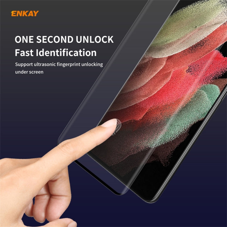 For Samsung Galaxy S21 Ultra 1pc ENKAY Hat-Prince 0.26mm 9H 3D Explosion-proof Full Screen Curved Heat Bending Tempered Glass Film - free shipping - PMC TechLife - Order now!