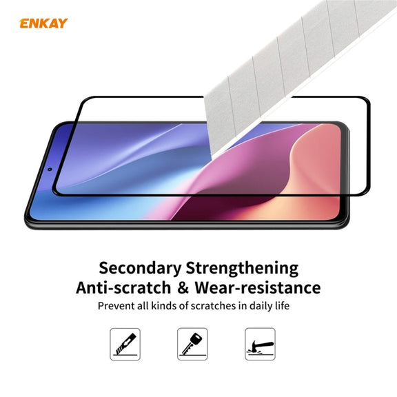 For Xiaomi Redmi K40 / K40 Pro(+) 10 PCS ENKAY Hat-Prince Full Glue 0.26mm 9H 2.5D Tempered Glass Full Coverage Film