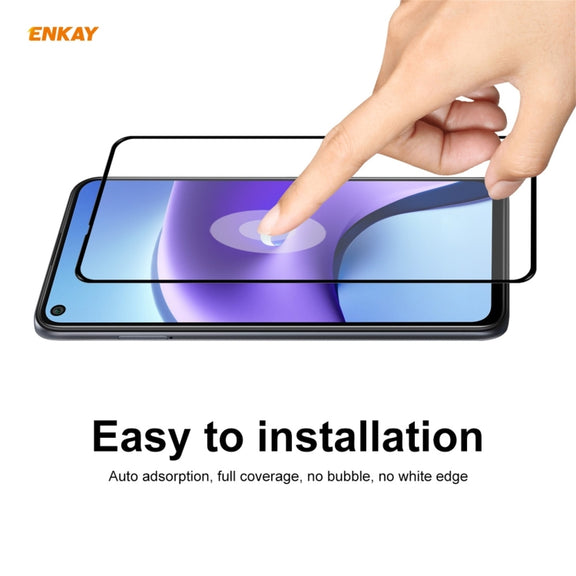 For Xiaomi Redmi Note 9T 10 PCS ENKAY Hat-Prince Full Glue 0.26mm 9H 2.5D Tempered Glass Full Coverage Film