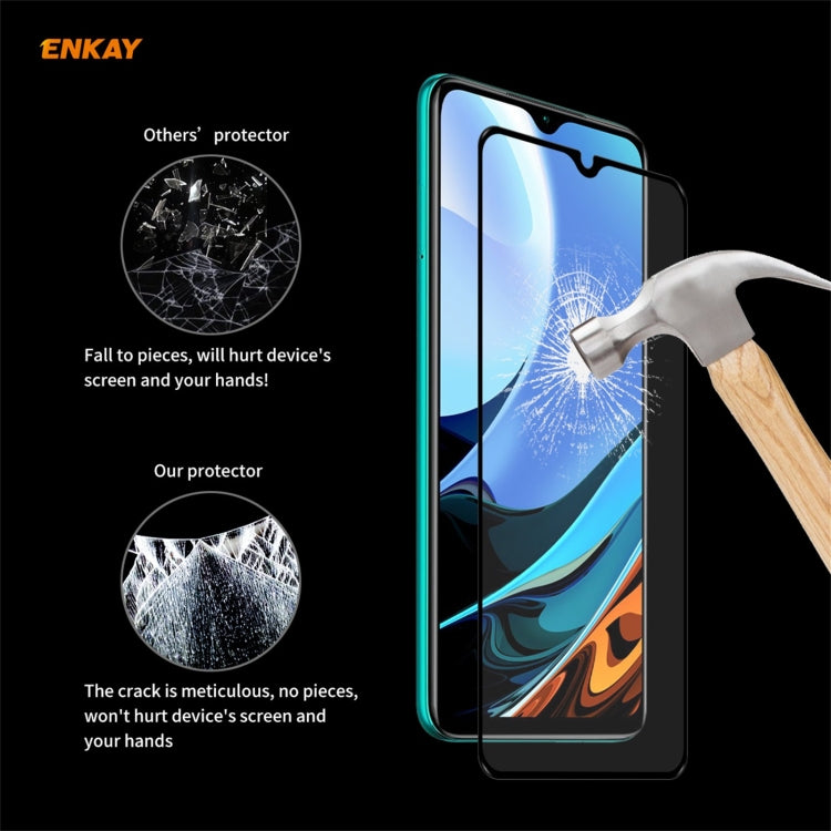 For Xiaomi Redmi 9T 10 PCS ENKAY Hat-Prince Full Glue 0.26mm 9H 2.5D Tempered Glass Full Coverage Film