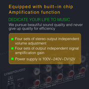 1-In 4-Out Front Stereo Signal Amplifier, Independent Output Volume Adjustment RCA Interface No Loss  Allocator, US Plug