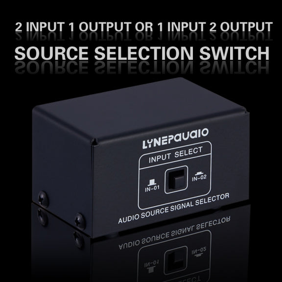 B101 2 In 1 Out (1 In 2 Out) Audio Source Signal Selection Switcher Computer Speaker  RCA Lossless Audio Source Switcher