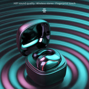 T25 Over-ear Bluetooth 5.0 Single-ear Invisible Wireless Earphone High Definition Call Super Long Standby Bone Conduction Earphone(Black)
