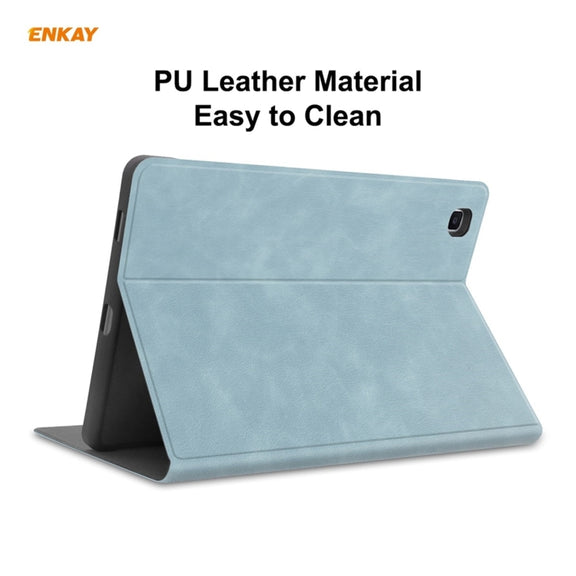 ENKAY ENK-8025 Cow Texture PU Leather + TPU Smart Case with Pen Slot for Samsung Galaxy Tab S6 Lite P610 / P615 / Tab S6 Lite 2022 / P613 / P619(Sky Blue)