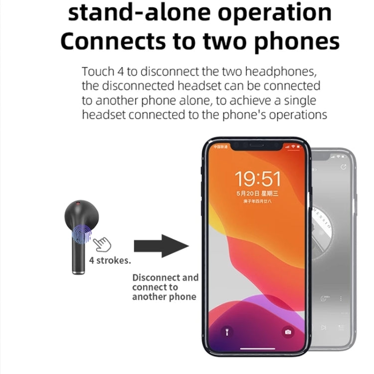 JM12 TWS Earphone Bluetooth 5.0 Touch Control Stereo Bass Sport Wireless Earphone With Mic(Black) - TWS Earphone by PMC TechLife | Online Shopping South Africa | PMC TechLife