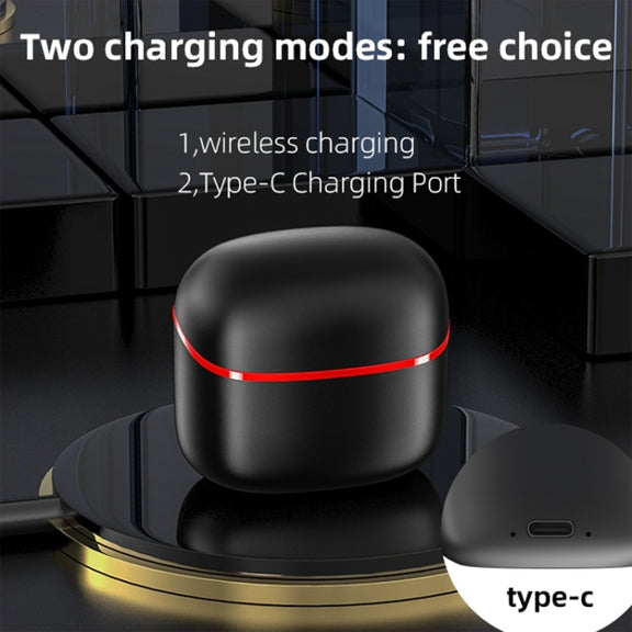 JM12 TWS Earphone Bluetooth 5.0 Touch Control Stereo Bass Sport Wireless Earphone With Mic(Black)