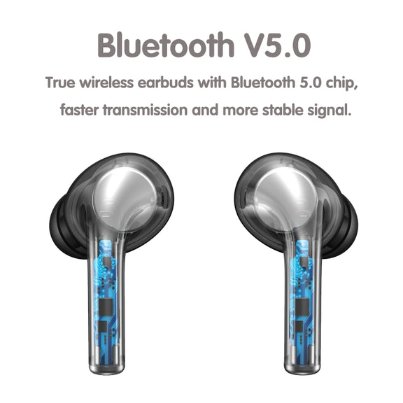JM13 TWS Earphone Bluetooth 5.0 Touch Control Stereo Bass Sport Wireless Earphone With Mic(White)