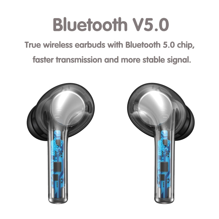JM13 TWS Earphone Bluetooth 5.0 Touch Control Stereo Bass Sport Wireless Earphone With Mic(Black)
