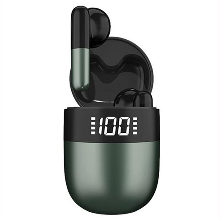 J28 TWS Wireless Bluetooth Earphones LED Digital Display HIFI Music Sport Earphone(Green) - TWS Earphone by PMC TechLife | Online Shopping South Africa | PMC TechLife