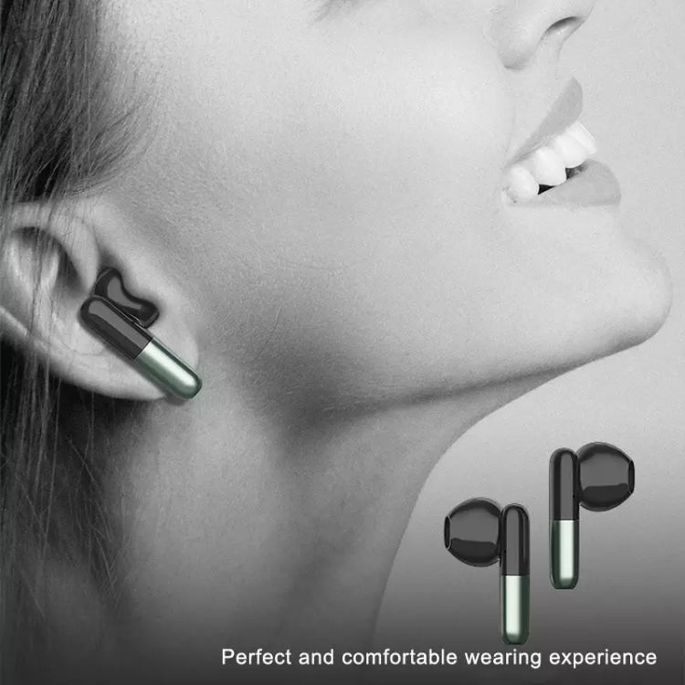 J28 TWS Wireless Bluetooth Earphones LED Digital Display HIFI Music Sport Earphone(Green)