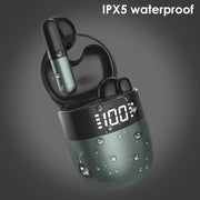 J28 TWS Wireless Bluetooth Earphones LED Digital Display HIFI Music Sport Earphone(Red)