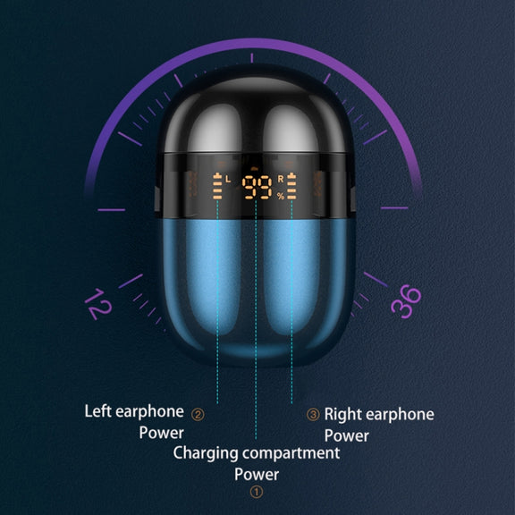 J28 TWS Wireless Bluetooth Earphones LED Digital Display HIFI Music Sport Earphone(Green)