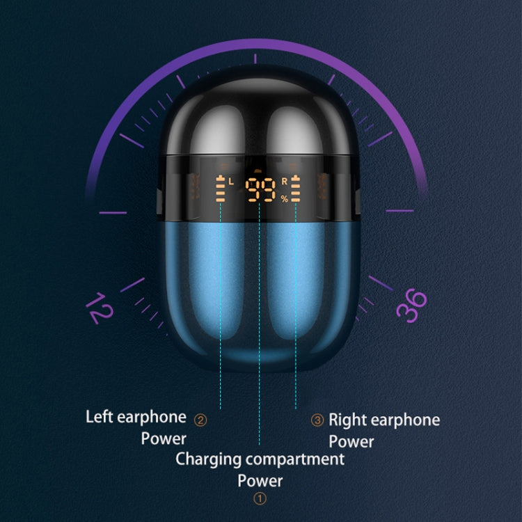 J28 TWS Wireless Bluetooth Earphones LED Digital Display HIFI Music Sport Earphone(Green)