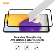 For Samsung Galaxy A72 5G 2pcs ENKAY Hat-Prince Full Glue 0.26mm 9H 2.5D Tempered Glass Full Coverage Film