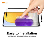 For Samsung Galaxy A72 5G 2pcs ENKAY Hat-Prince Full Glue 0.26mm 9H 2.5D Tempered Glass Full Coverage Film