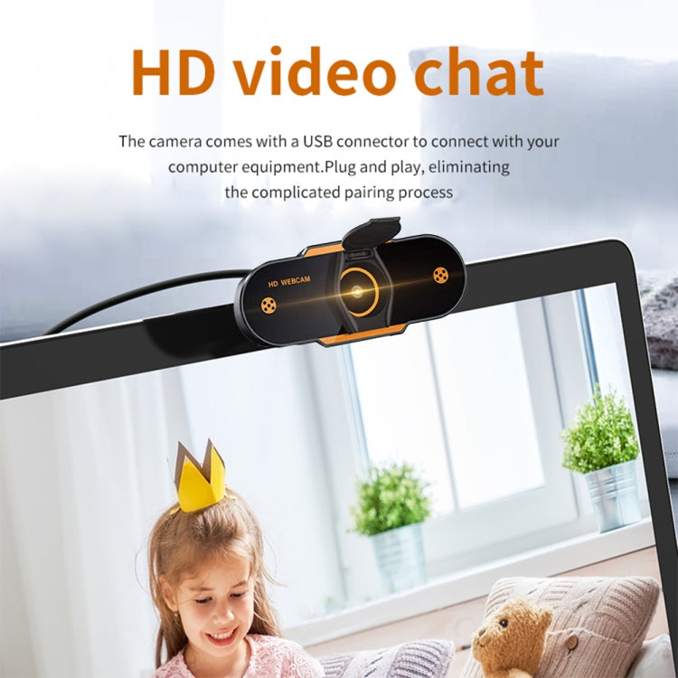 312 1080P HD USB 2.0 PC Desktop Camera Webcam with Mic, Cable Length: about 1.3m, Configuration:Anti-peep