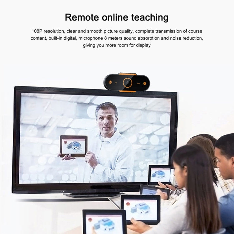 312 1080P HD USB 2.0 PC Desktop Camera Webcam with Mic, Cable Length: about 1.3m, Configuration:Anti-peep - HD Camera by PMC TechLife | Online Shopping South Africa | PMC TechLife