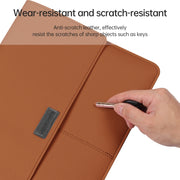 Litchi Pattern PU Leather Water-resistant Ultra-thin Protection Liner Bag Briefcase Laptop Carrying Bag for 13-14 inch Laptops(BROWN)