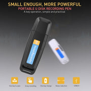 SK001 Professional Rechargeable U-Disk Portable USB Digital Audio Voice Recorder Pen Support TF Card Up to 32GB Dictaphone Flash Drive(Black)