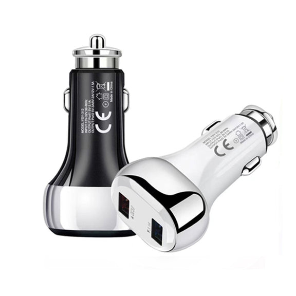YSY-312 18W Portable QC3.0 Dual USB Mobile Phones and Tablet PCs Universal Car Charger(White)