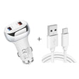 YSY-312 2 in 1 18W Portable QC3.0 Dual USB Car Charger + 1m 3A USB to USB-C / Type-C Data Cable Set(White) - Car Charger by PMC TechLife | Online Shopping South Africa | PMC TechLife