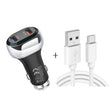 YSY-312 2 in 1 18W Portable QC3.0 Dual USB Car Charger + 1m 3A USB to USB-C / Type-C Data Cable Set(Black) - Car Charger by PMC TechLife | Online Shopping South Africa | PMC TechLife