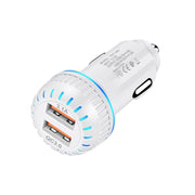 YSY-349 QC3.0 Dual USB Port Car Charger + 1m 3A USB to Micro USB Data Cable(White)