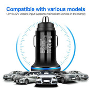 YSY-349 QC3.0 Dual USB Port Car Charger + 1m 3A USB to Micro USB Data Cable(White)