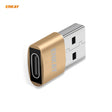 ENKAY ENK-AT105 USB Male to USB-C / Type-C Female Aluminium Alloy Adapter Converter, Support Quick Charging & Data Transmission(Gold) - Type-C Adapter by ENKAY | Online Shopping South Africa | PMC TechLife | Buy Now Pay Later Mobicred