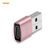 ENKAY ENK-AT105 USB Male to USB-C / Type-C Female Aluminium Alloy Adapter Converter, Support Quick Charging & Data Transmission(Rose Gold) - Type-C Adapter by ENKAY | Online Shopping South Africa | PMC TechLife | Buy Now Pay Later Mobicred