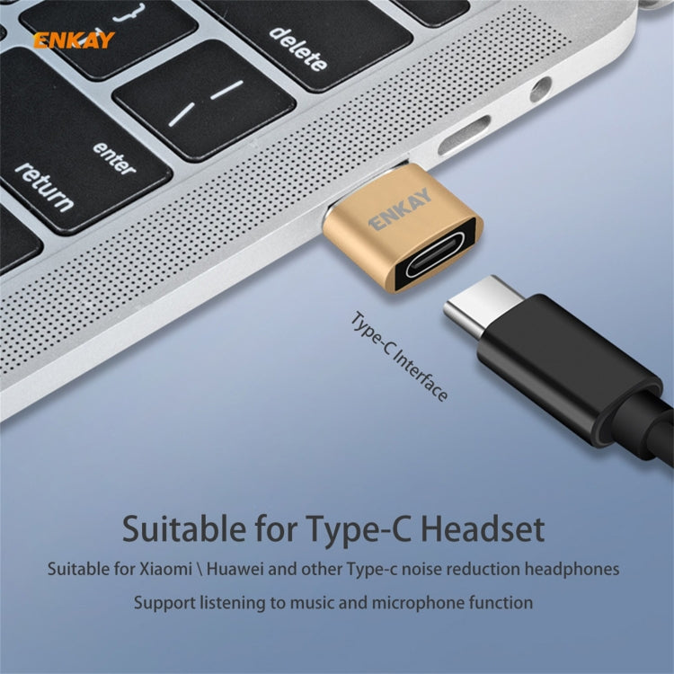 ENKAY ENK-AT105 USB Male to USB-C / Type-C Female Aluminium Alloy Adapter Converter, Support Quick Charging & Data Transmission(Gold)