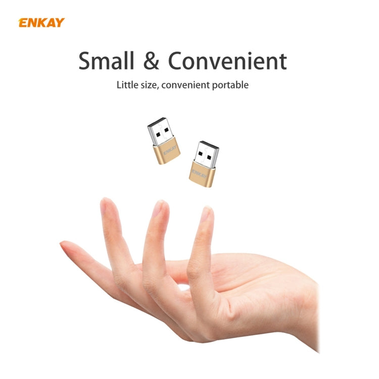 ENKAY ENK-AT105 USB Male to USB-C / Type-C Female Aluminium Alloy Adapter Converter, Support Quick Charging & Data Transmission(Black) - Type-C Adapter by ENKAY | Online Shopping South Africa | PMC TechLife | Buy Now Pay Later Mobicred