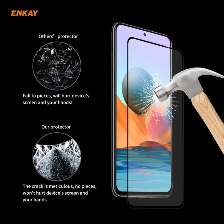 For Redmi Note 10 Pro / Note 10 Pro Max 10 PCS ENKAY Hat-Prince Full Glue 0.26mm 9H 2.5D Tempered Glass Full Coverage Film