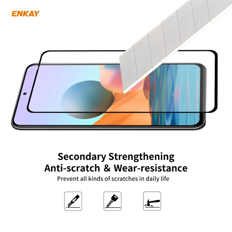 For Redmi Note 10 Pro / Note 10 Pro Max 10 PCS ENKAY Hat-Prince Full Glue 0.26mm 9H 2.5D Tempered Glass Full Coverage Film