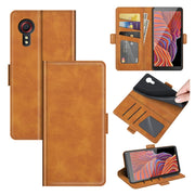For Samsung Galaxy Xcover 5 / Xcover 5S Dual-side Magnetic Buckle Horizontal Flip Leather Case with Holder & Card Slots & Wallet(Yellow)
