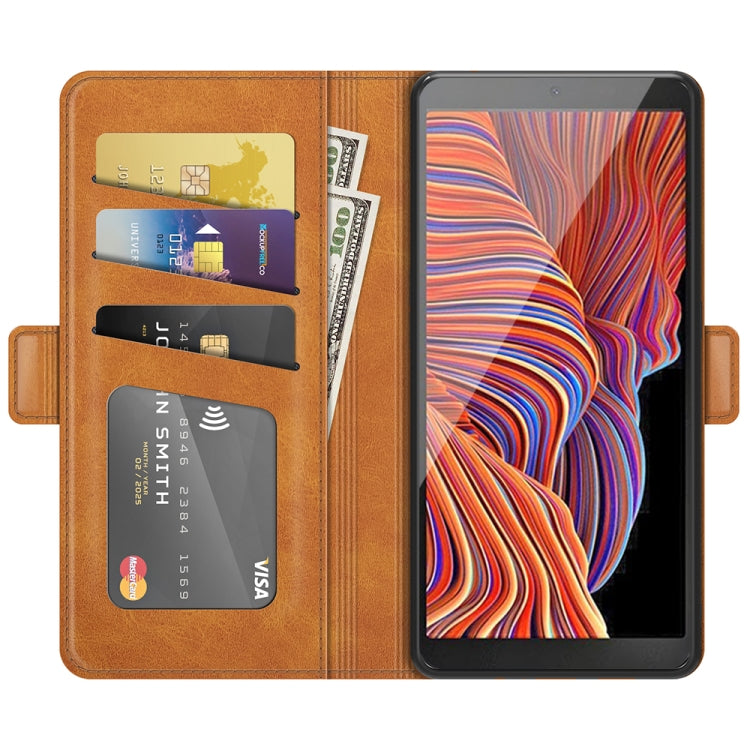 For Samsung Galaxy Xcover 5 / Xcover 5S Dual-side Magnetic Buckle Horizontal Flip Leather Case with Holder & Card Slots & Wallet(Yellow) - free shipping - PMC TechLife - Order now!