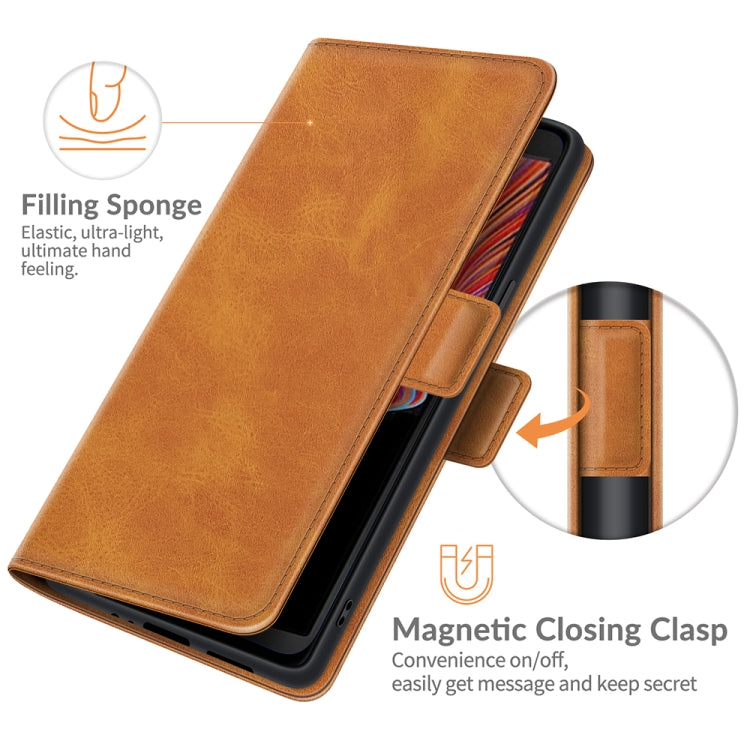 For Samsung Galaxy Xcover 5 / Xcover 5S Dual-side Magnetic Buckle Horizontal Flip Leather Case with Holder & Card Slots & Wallet(Yellow)