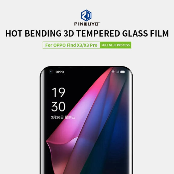 For OPPO Find X3 / 3X Pro PINWUYO 9H 3D Hot Bending Tempered Glass Film(Black)