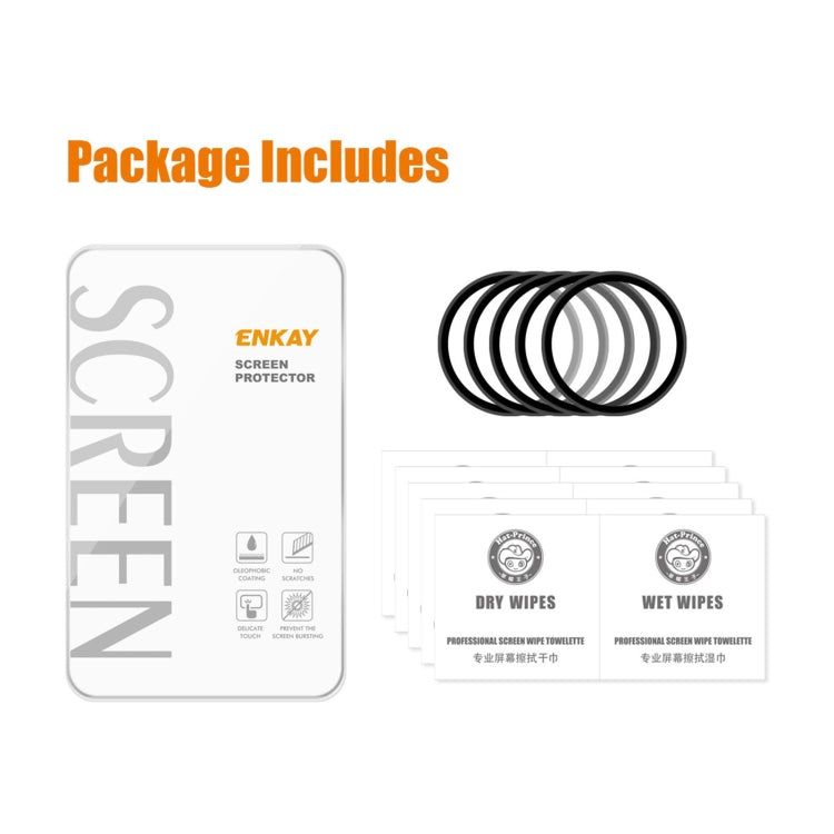 5pcs For OnePlus Watch ENKAY Hat-Prince 3D Full Screen Soft PC Edge + PMMA HD Screen Protector Film
