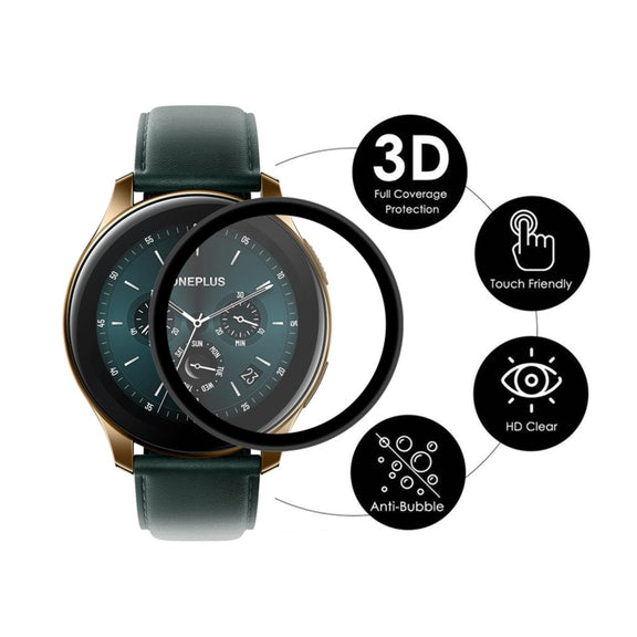 5pcs For OnePlus Watch ENKAY Hat-Prince 3D Full Screen Soft PC Edge + PMMA HD Screen Protector Film